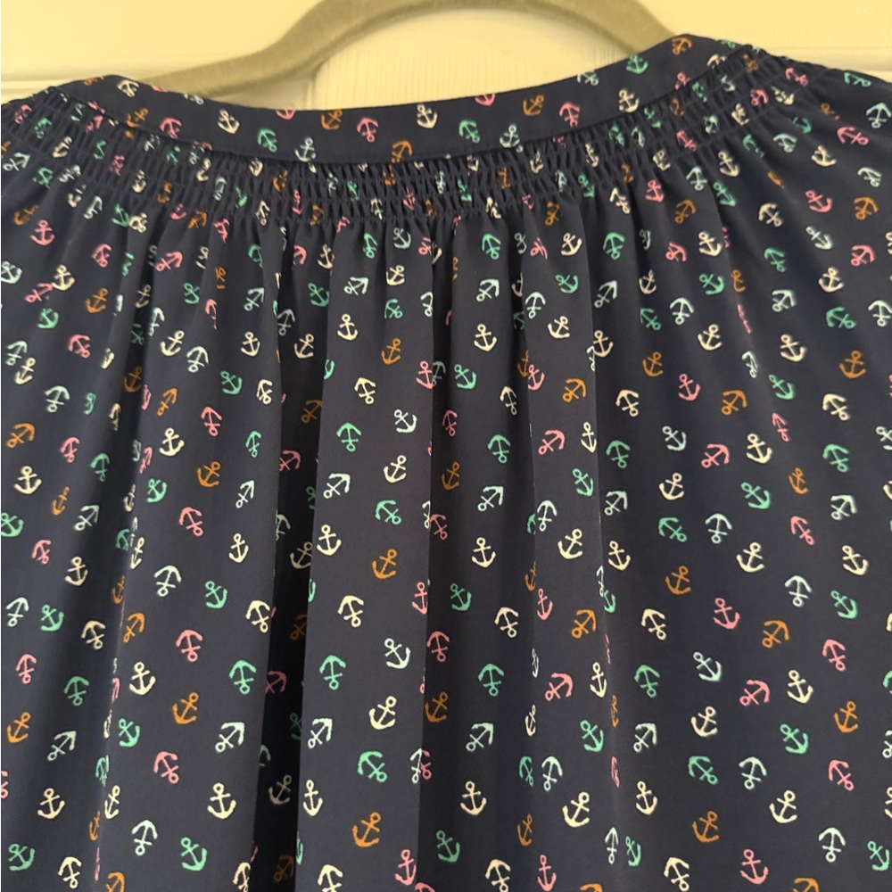 Talbots Navy Blue Patterned Top - image 5